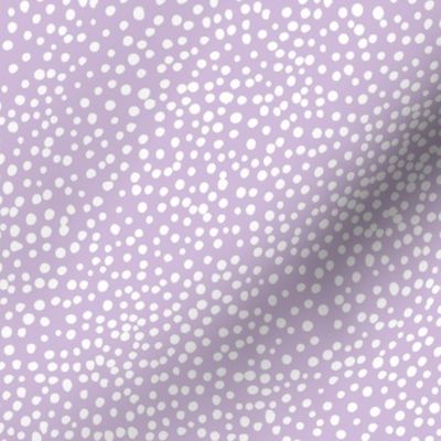 Cheetah wild cat spots boho animal print abstract basic spots and dots in raw ink cheetah dalmatian neutral nursery white on lilac purple summer spring
