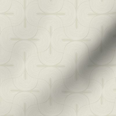Retro groovy freehand pattern seventies wallpaper rainbows thin line white on mist gray