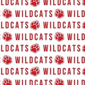 MEDIUM wildcats fabric - sports fabric, red and white fabric