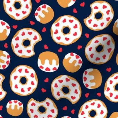 valentine's donuts - hearts & donut holes - navy - LAD22