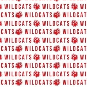 SMALL wildcats fabric - sports fabric, red and white fabric