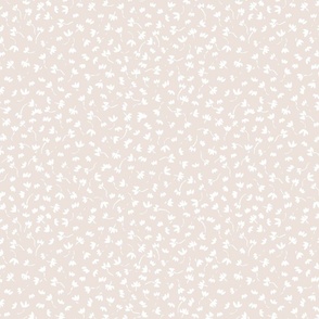 Rhythmic Watercolor Ditsy // White on Beige // Small Scale