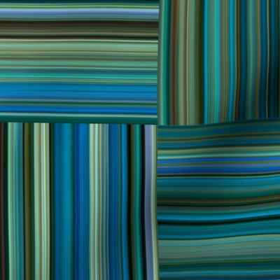 Striped Check Pattern 02 L Turquoise - Multicolored Brushstrokes - Geometric Painted Pattern By 3H-Art Oda - Turquoise, Cyan, Blue, Green And Brown Color Shades - Blended Colors - Modern Seamless Pattern