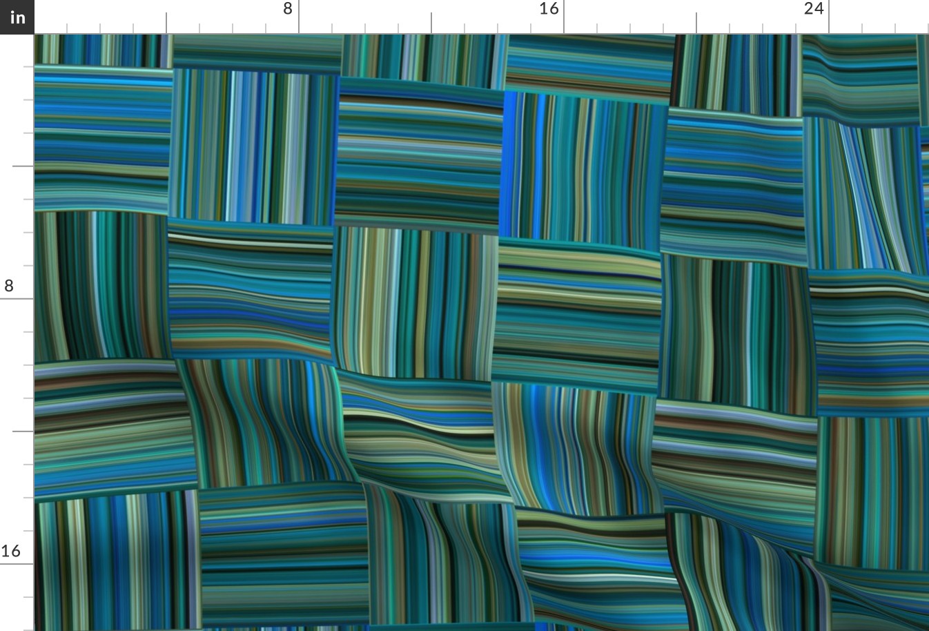 Striped Check Pattern 02 L Turquoise - Multicolored Brushstrokes - Geometric Painted Pattern By 3H-Art Oda - Turquoise, Cyan, Blue, Green And Brown Color Shades - Blended Colors - Modern Seamless Pattern