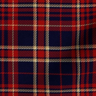 Tartan (Navy, Red and Gold) - Medium Scale