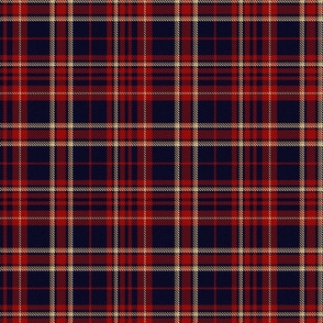 Tartan (Navy, Red and Gold) - Medium Scale