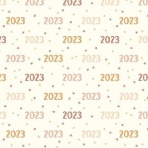 2023 with Stars on Beige (Small Scale)