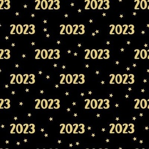2023 with Stars: Golden Yellow on Black 