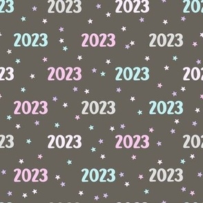2023 with Stars: Pastels on Gray