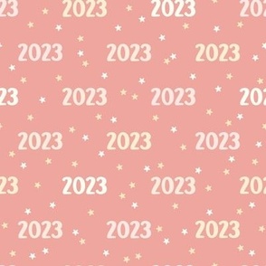 2023 with Stars on Pink