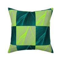 Modern Checkerboard Teal and Chartreuse Large
