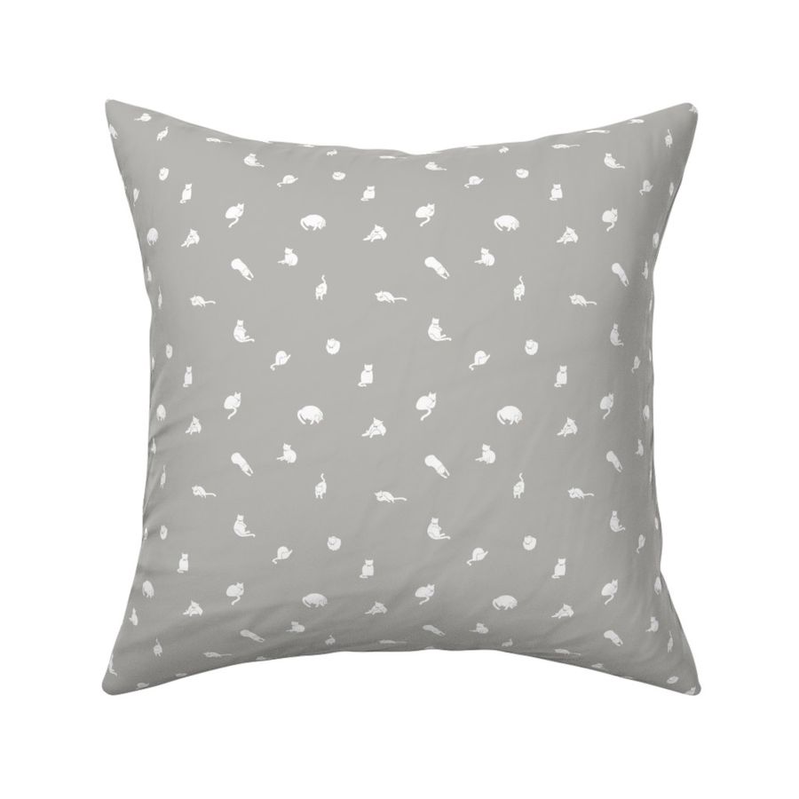 Cat Polkadot Soft Grey and White