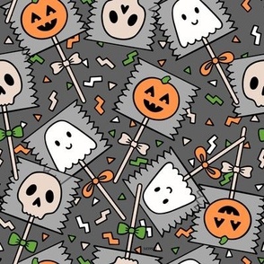 Halloween Lollipops on Gray (Large Scale)