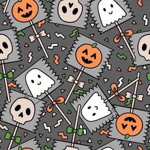 Halloween Lollipops on Gray (Small Scale)