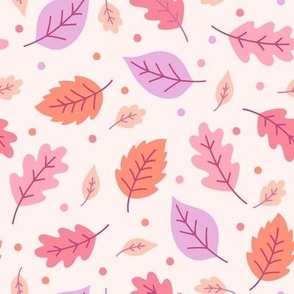 Falling Autumn Leaves on Pink (Large Scale)