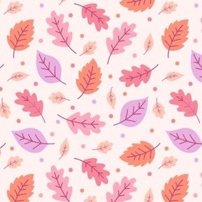 Falling Autumn Leaves on Pink (Small Scale)