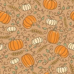Pretty Pumpkin Patch  on Brown (Large Scale)