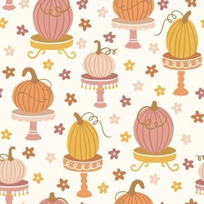 Pretty Pumpkins on Display: Muted Colors (Large Scale)