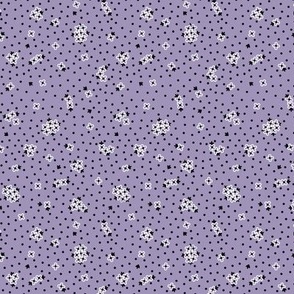 Mitzi Ditsy: Violet & Black Tiny Floral, Purple Dotted Floral