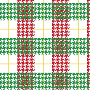 Christmas Houndstooth on white