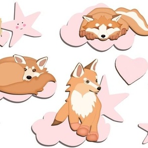 The Littlest Fox: pink and white background