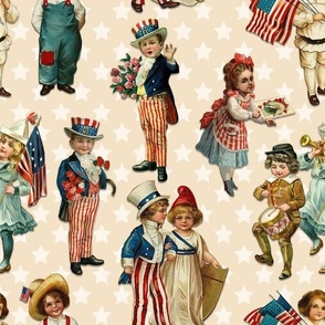 4TH OF JULY PARADE LARGE - AMERICANA COLLECTION (CREAM)