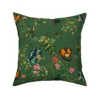 Vintage Birds of Paradise in the Nostalgic Tropical Flower Greenery Jungle - green