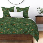 Vintage Birds of Paradise in the Nostalgic Tropical Flower Greenery Jungle - green