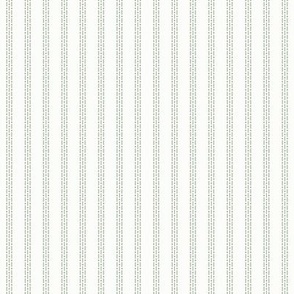 Nina Stripe: Sage Green & White Dotted Stripe