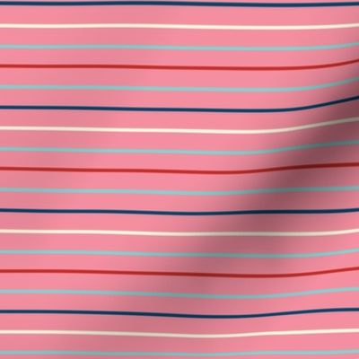 small - thin stripes - gingerbread coordinate - pink