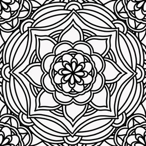 Mandala Black White Pattern large