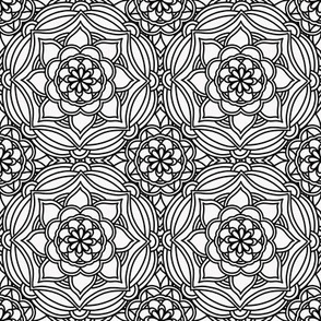 Mandala Black White Pattern medium