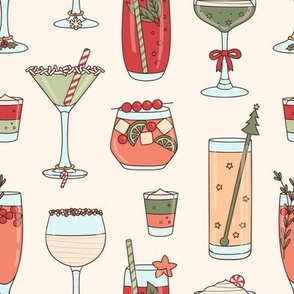 Christmas Cocktails on Cream (Large Scale)