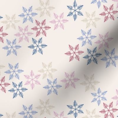 Winter Snowflakes Blue and Purple Cozy Cabin Holiday Fabric Holiday Decor