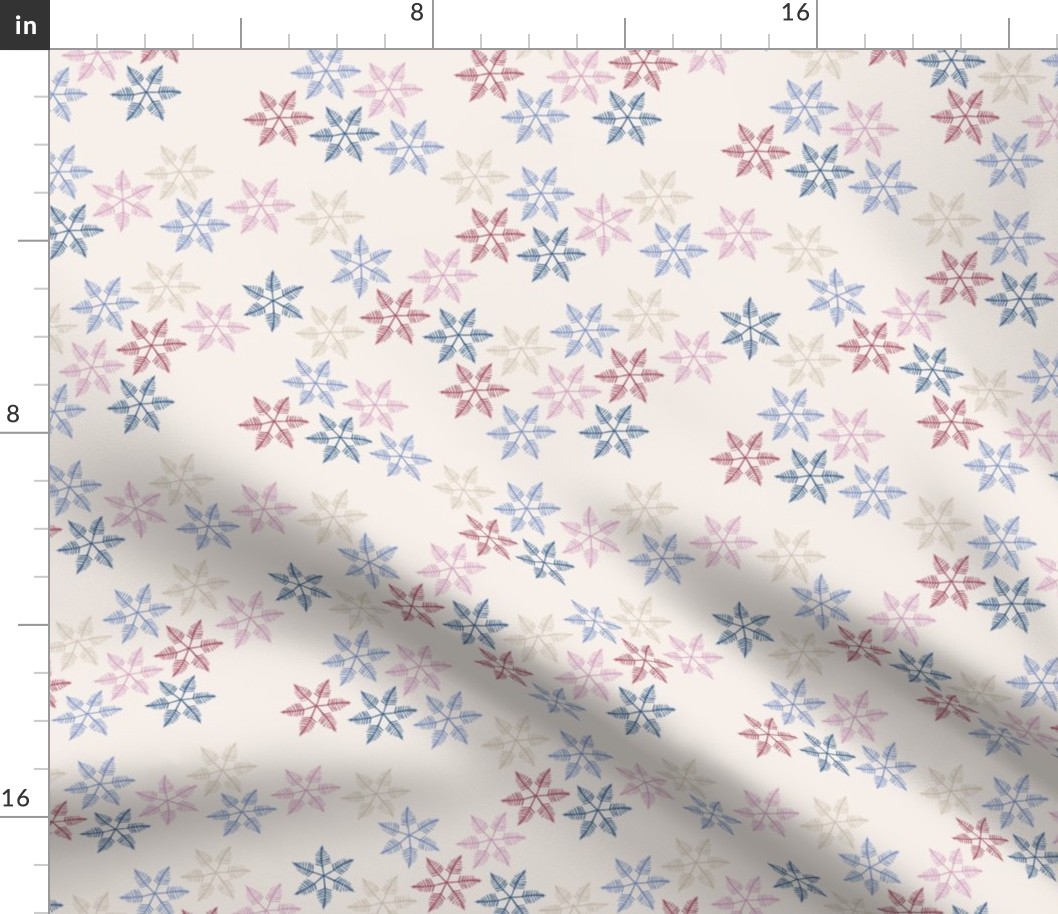 Winter Snowflakes Blue and Purple Cozy Cabin Holiday Fabric Holiday Decor