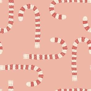 Knit Candy Cane on Pink (Large Scale)
