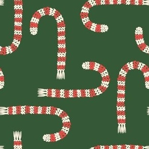 Knit Candy Cane on Green (Small Scale)