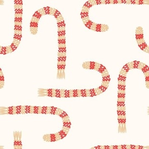 Knit Candy Cane on Cream (Large Scale)