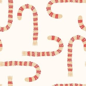 Knit Candy Cane on Cream (Small Scale)