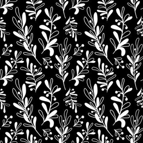 Mistletoe Medley, White on Black