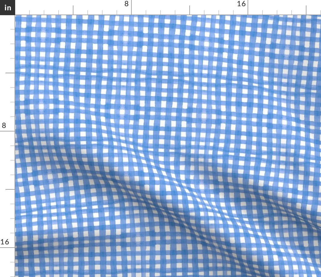 Watercolor gingham blue - Small