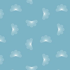 Little lotus flower blossom - japanese inspired minimalist floral design delicate garden aqua blue