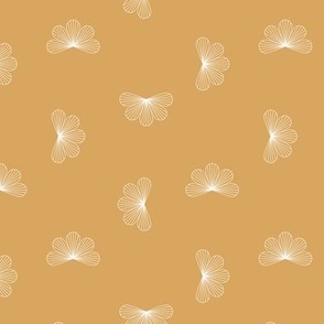 Little lotus flower blossom - japanese inspired minimalist floral design delicate garden ochre yellow fall