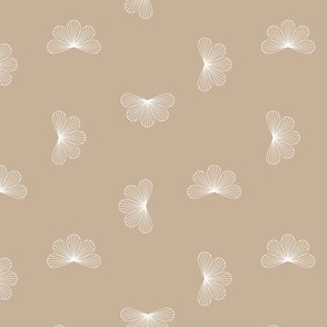 Little lotus flower blossom - japanese inspired minimalist floral design delicate garden latte beige