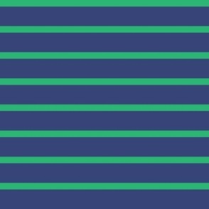 Simple Horizontal Green Stripe on Navy Blue Gender Neutral
