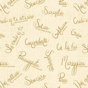 Italian words in Gold and Cream
