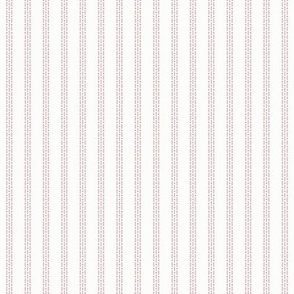 Nina Stripe: Dusty Rose & White Dotted Stripe