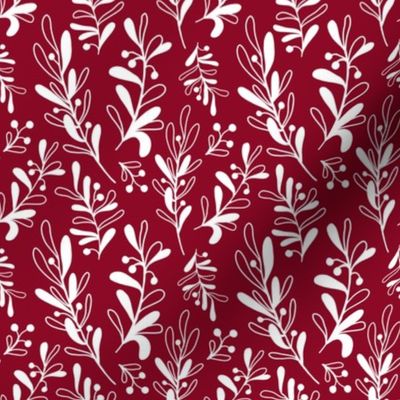 Mistletoe Medley on Cranberry Red