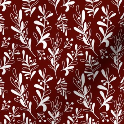 Mistletoe Medley on Oxblood Red