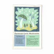 Parmesan Garlic Mushrooms Recipe Tea Towel/Wall Hanging